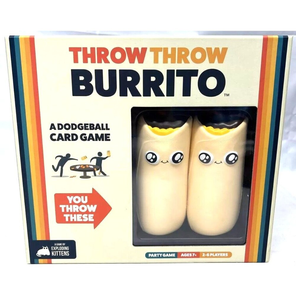 Throw Throw Burrito Card Game from Exploding Kittens A Dodgeball Card Game